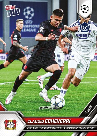 Sticker Claudio Echeverri - Now Uefa Champions League 2025-2026 n. 22 - Topps