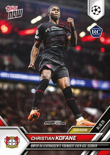 Cromo Christian Kofane - Now Uefa Champions League 2025-2026 n. 30 - Topps