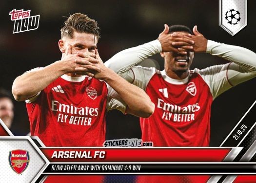 Figurina Esultanza Arsenal - Now Uefa Champions League 2025-2026 n. 36 - Topps