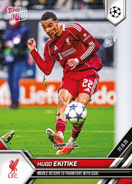 Figurina Hugo Ekitike - Now Uefa Champions League 2025-2026 n. 41 - Topps