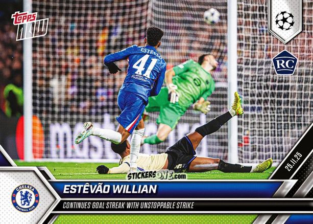 Figurina Estevao Williams - Now Uefa Champions League 2025-2026 n. 52 - Topps