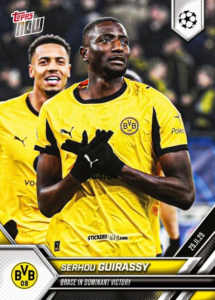 Cromo Serhou Guirassy - Now Uefa Champions League 2025-2026 n. 54 - Topps