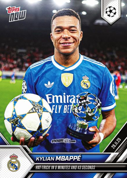 Sticker Kylian Mbappè - Now Uefa Champions League 2025-2026 n. 59 - Topps