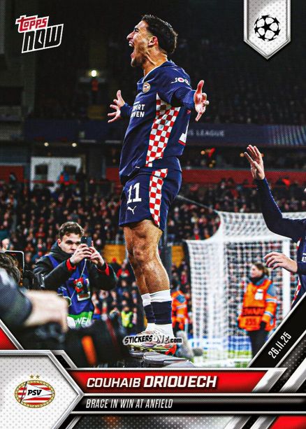 Figurina Couhaib Driouech - Now Uefa Champions League 2025-2026 n. 61 - Topps