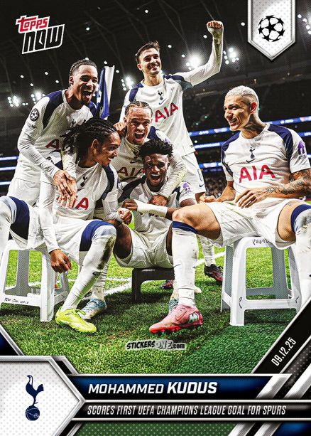 Sticker Mohammed Kudus - Now Uefa Champions League 2025-2026 n. 63 - Topps