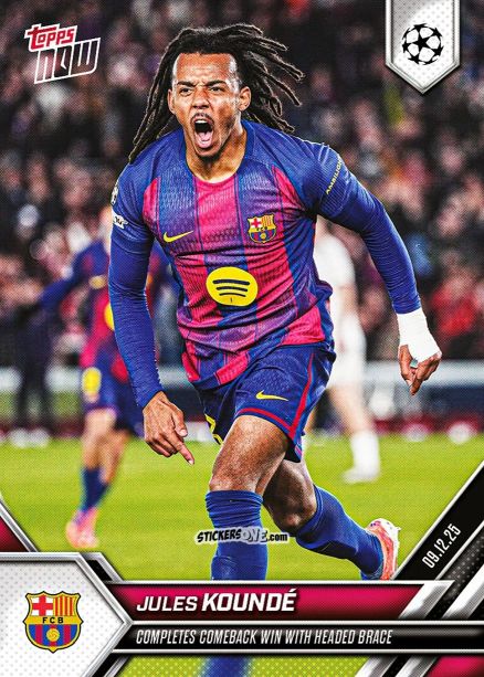 Sticker Jules Koundé - Now Uefa Champions League 2025-2026 n. 64 - Topps