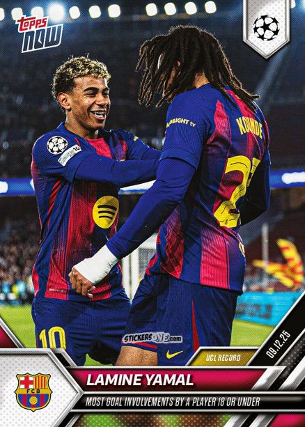 Figurina Lamine Yamal - Now Uefa Champions League 2025-2026 n. 65 - Topps