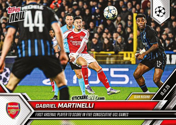 Sticker Gabriel Martinelli - Now Uefa Champions League 2025-2026 n. 70 - Topps