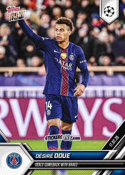 Cromo Desire Doue - Now Uefa Champions League 2025-2026 n. 89 - Topps