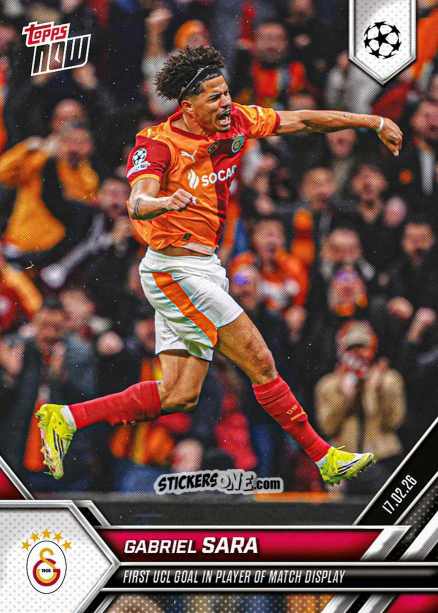 Figurina Gabriel Sara - Now Uefa Champions League 2025-2026 n. 91 - Topps