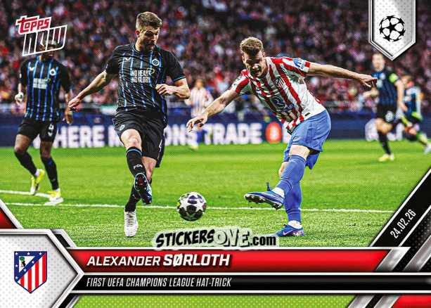 Figurina Alexander Sorloth - Now Uefa Champions League 2025-2026 n. 94 - Topps
