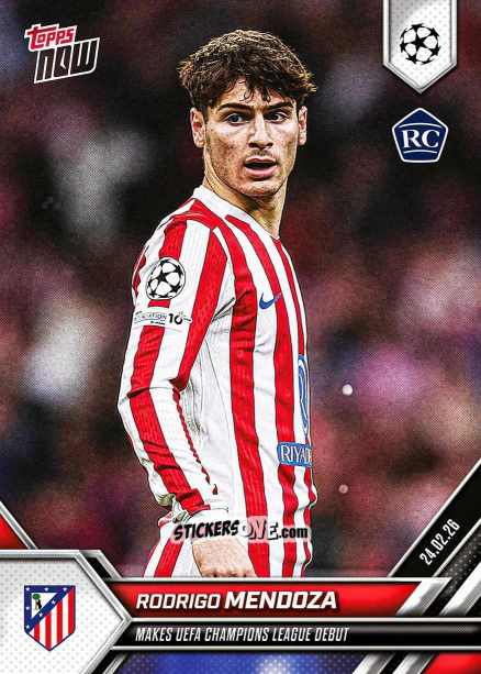 Figurina Rodrigo Mendoza - Now Uefa Champions League 2025-2026 n. 95 - Topps