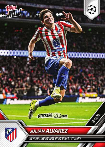 Cromo Julian Alvarez - Now Uefa Champions League 2025-2026 n. 103 - Topps