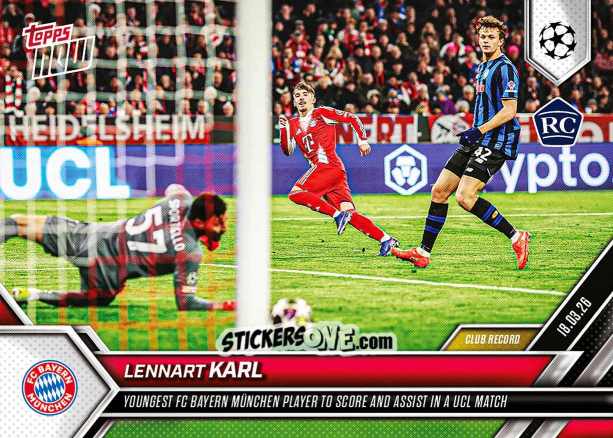 Cromo Lennart Karl - Now Uefa Champions League 2025-2026 n. 111 - Topps