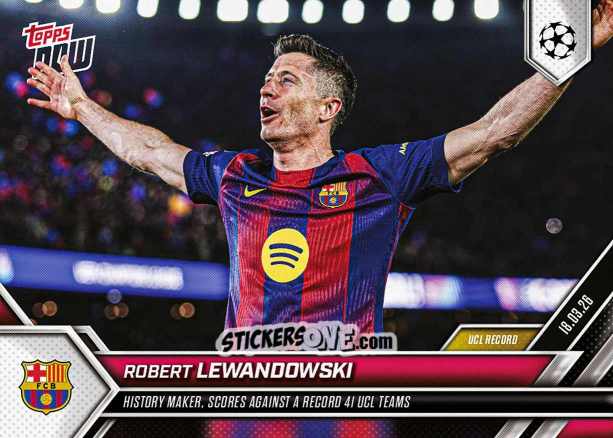 Sticker Robert Lewandowski - Now Uefa Champions League 2025-2026 n. 113 - Topps