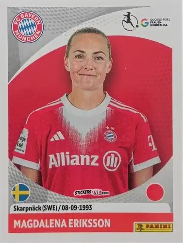 Sticker Magdalena Eriksson - German Woman's Bundesliga 2025-2026
 n. 362 - Panini