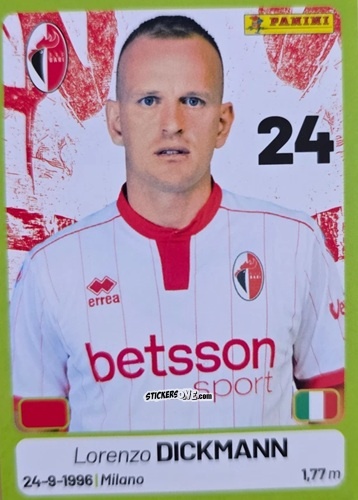 Sticker Lorenzo Dickmann - Calciatori Serie BKT 2025-2026
 n. 49 - Panini