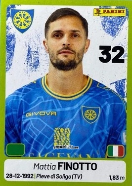 Cromo Mattia Finotto - Calciatori Serie BKT 2025-2026
 n. 82 - Panini
