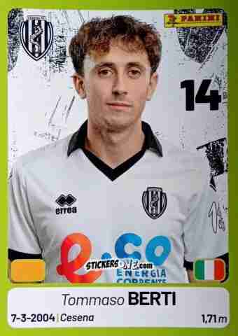 Cromo Tommaso Berti - Calciatori Serie BKT 2025-2026
 n. 118 - Panini