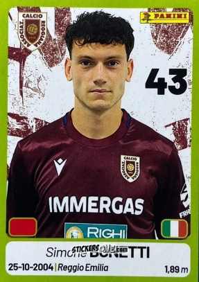 Sticker Simone Bonetti - Calciatori Serie BKT 2025-2026
 n. 335 - Panini