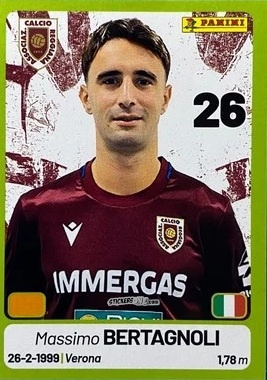 Sticker Massimo Bertagnoli - Calciatori Serie BKT 2025-2026
 n. 341 - Panini