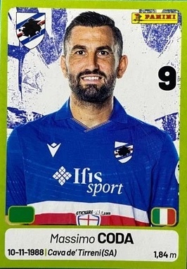 Figurina Massimo Coda - Calciatori Serie BKT 2025-2026
 n. 371 - Panini