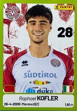 Figurina Raphael Kofler - Calciatori Serie BKT 2025-2026
 n. 398 - Panini