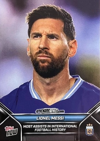 Cromo Lionel Messi Most Assists In International Football History - NOW ARGENTINA 2024-2025
 n. 3 - Topps
