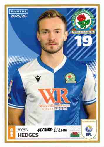 Sticker Ryan Hedges - EFL 2025-2026
 n. 48 - Panini