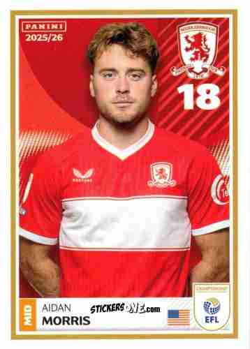 Cromo Aidan Morris - EFL 2025-2026
 n. 190 - Panini