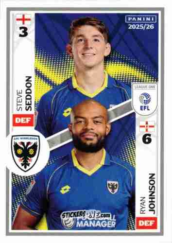 Figurina Steve Seddon / Ryan Johnson - EFL 2025-2026
 n. 487 - Panini