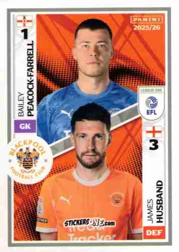 Cromo Bailey Peacock-Farrell / James Husband - EFL 2025-2026
 n. 502 - Panini