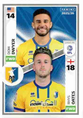 Sticker Dom Dwyer / Rhys Oates - EFL 2025-2026
 n. 596 - Panini