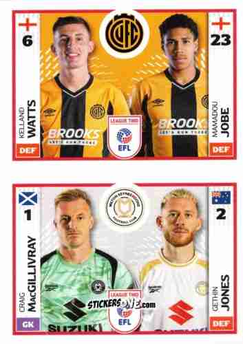 Cromo Kelland Watts / Mamadou Jobe / Craig MacGillivray / Gethin Jones - EFL 2025-2026
 n. 714A-752A - Panini