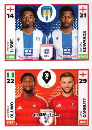 Cromo Kyreece Lisbie / Owura Edwards / Adebola Oluwo / Luke Garbutt - EFL 2025-2026
 n. 731B-770A - Panini