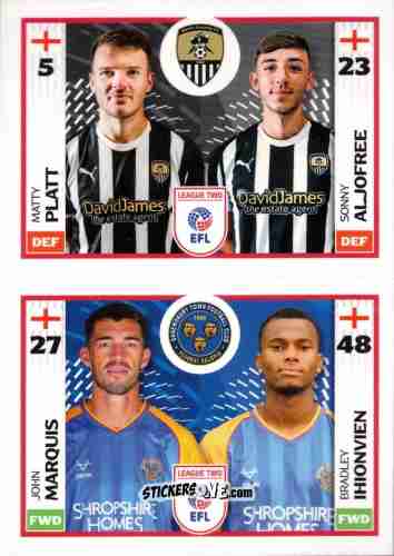 Cromo Matty Platt / Sonny Aljofree / John Marquis / Bradley Ihiovien - EFL 2025-2026
 n. 760B-779B - Panini