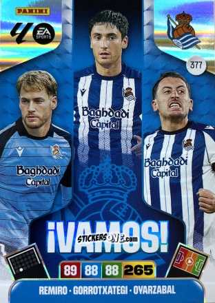 Figurina Remiro / Gorrotxategi / Oyarzabal - Laliga 2025-2026. Adrenalyn Xl n. 377 - Panini