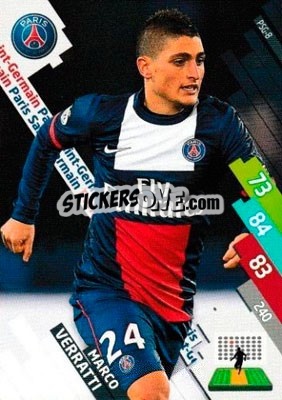 Figurina Marco Verratti - FOOT 2014-2015. Adrenalyn XL n. PSG-8 - Panini