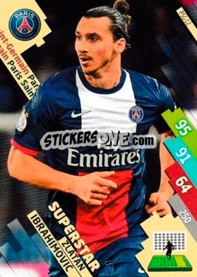 Figurina Zlatan Ibrahimovic - FOOT 2014-2015. Adrenalyn XL n. PSG-12 - Panini