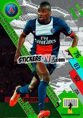Cromo Blaise Matuidi - FOOT 2014-2015. Adrenalyn XL n. PSG-14 - Panini
