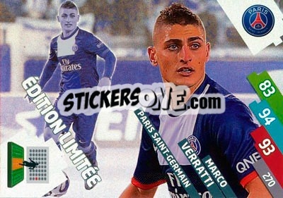 Figurina Marco Verratti - FOOT 2014-2015. Adrenalyn XL n. PSG-LE-7 - Panini