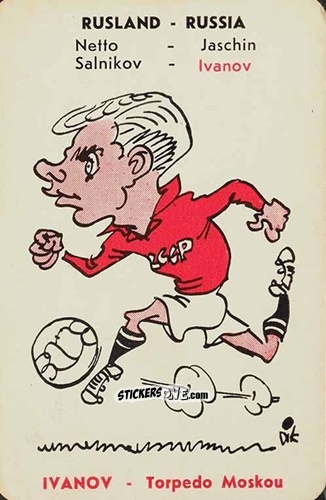 Cromo Ivanov  - International Footballers 1958 n. 53 - Monty Gum