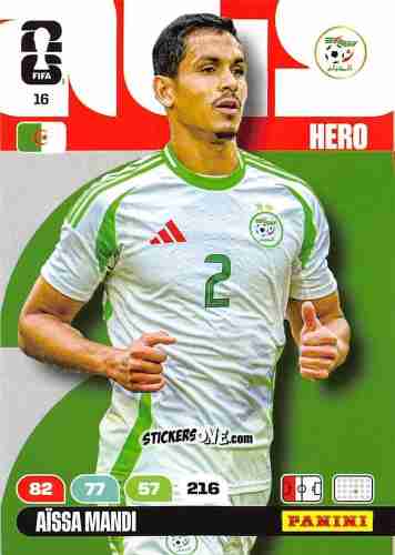 Sticker Aissa Mandi - FIFA World Cup 2026. Adrenalyn XL
 n. 16 - Panini