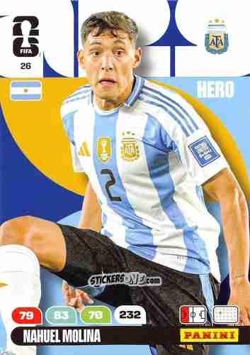 Figurina Nahuel Molina - FIFA World Cup 2026. Adrenalyn XL
 n. 26 - Panini