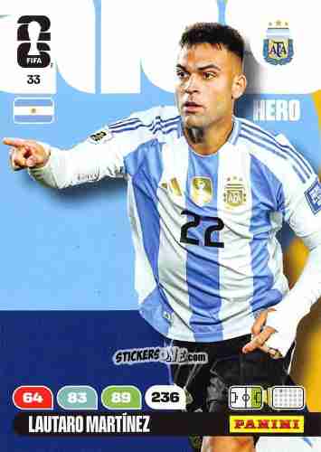 Figurina Lautaro Martinez - FIFA World Cup 2026. Adrenalyn XL
 n. 33 - Panini