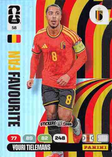 Sticker Youri Tielemans - FIFA World Cup 2026. Adrenalyn XL
 n. 58 - Panini