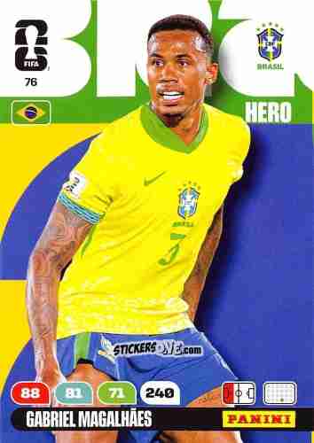 Sticker Gabriel Magalhaes - FIFA World Cup 2026. Adrenalyn XL
 n. 76 - Panini