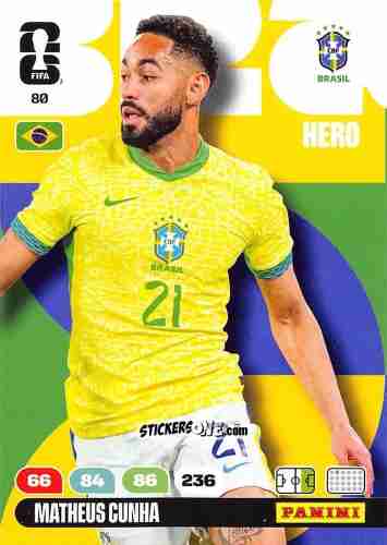 Sticker Matheus Cunha - FIFA World Cup 2026. Adrenalyn XL
 n. 80 - Panini