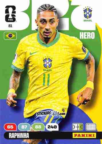 Sticker Raphinha - FIFA World Cup 2026. Adrenalyn XL
 n. 81 - Panini