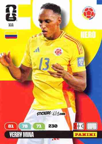 Sticker Yerry Mina - FIFA World Cup 2026. Adrenalyn XL
 n. 111 - Panini